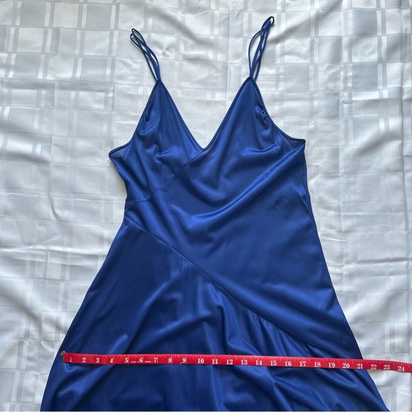 Undercover Wear Blue Vintage Asymmetrical Semi-sheer Full Length Night Dress - Picture 6 of 12